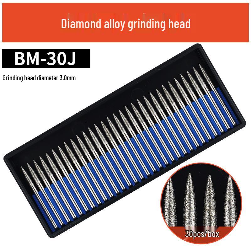 3mm Diamant-Karborund-Schleifkopf für Elektro-/Druckluftschleifer - Kugelförmige Nadel zum Gravieren & Aufbohren