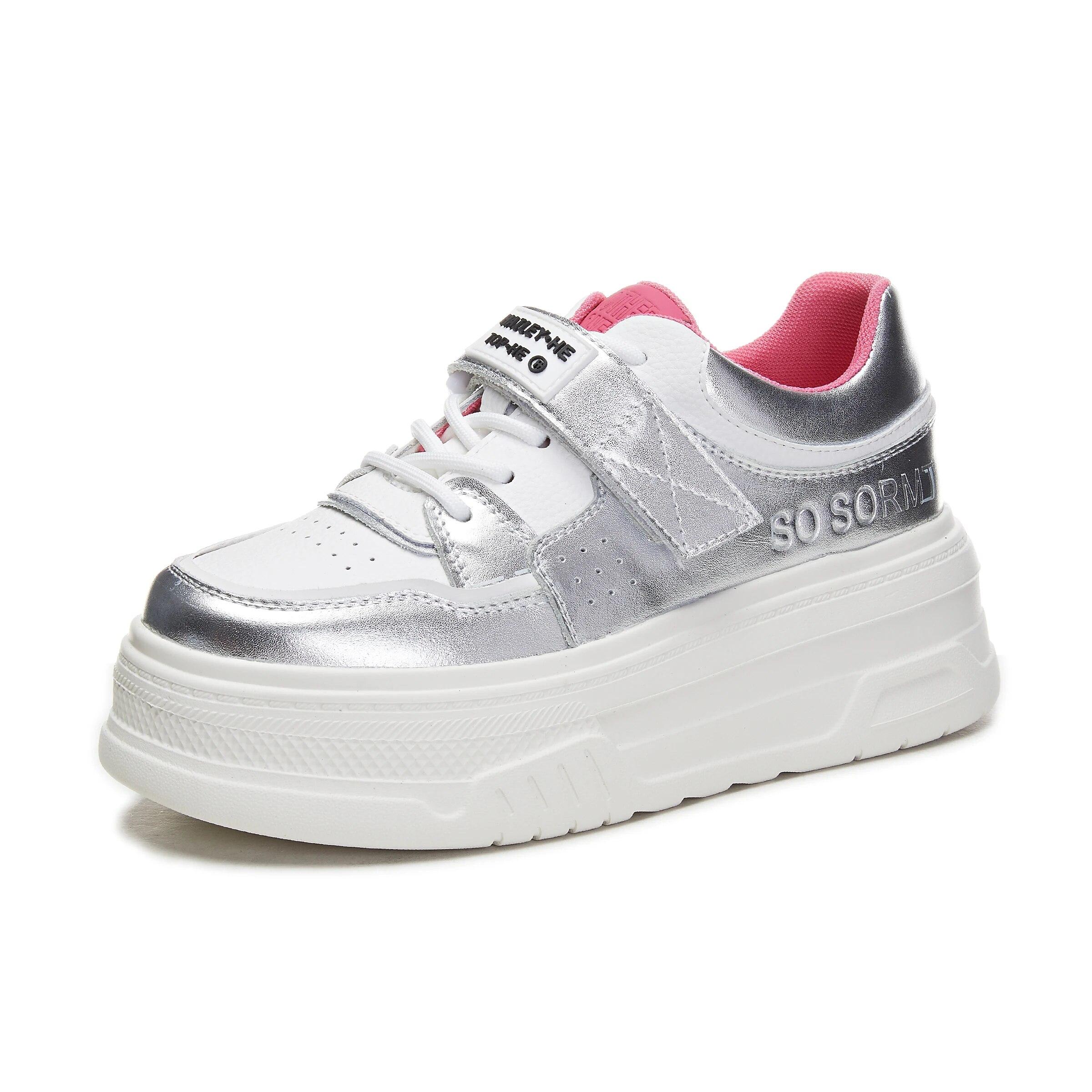 

Fujin/5 см трендовые женские модные массивные кроссовки из коровьей кожи, весенние повседневные женские осенние туфли на платформе для скейтбординга на танкетке 40