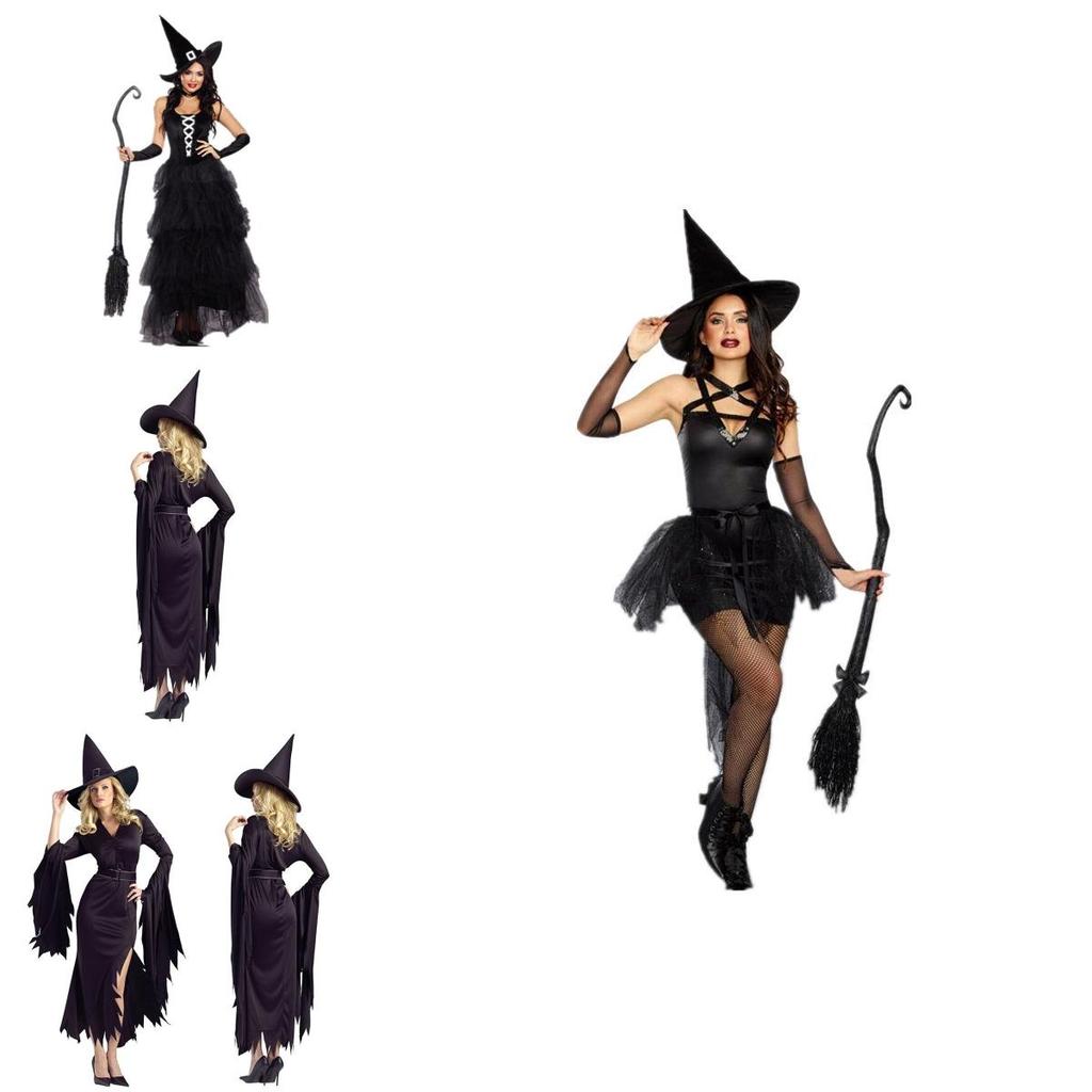 Spellbinding Sleeveless Witch Dress Featuring Elegant Accessories For Halloween Celebrations