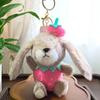 1Pcs Rabbit Keychain Doll Plush Toy Mini Couple Backpack Pendant Strawberry Rabbit Doll Decoration Gifts For Girls