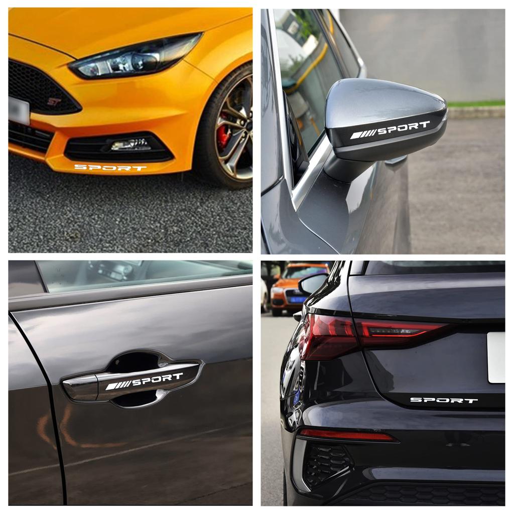 TOMALL 8 Stück Sport Emblem Auto Rad Reflektierender Aufkleber Felge Nabe Auto Rennsport Leistung Sport