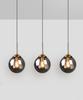 JLOWCO Stylish Ball-Shaped LED Japanese-Style Pendant Light with Glass Shade, Gray, Duct Rail, for Living Room, Kitchen, Dining Room, and
