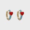 Enamel Heart Earrings: Bai Baihe Style, Gentle Niche Design for Autumn/Winter Trends