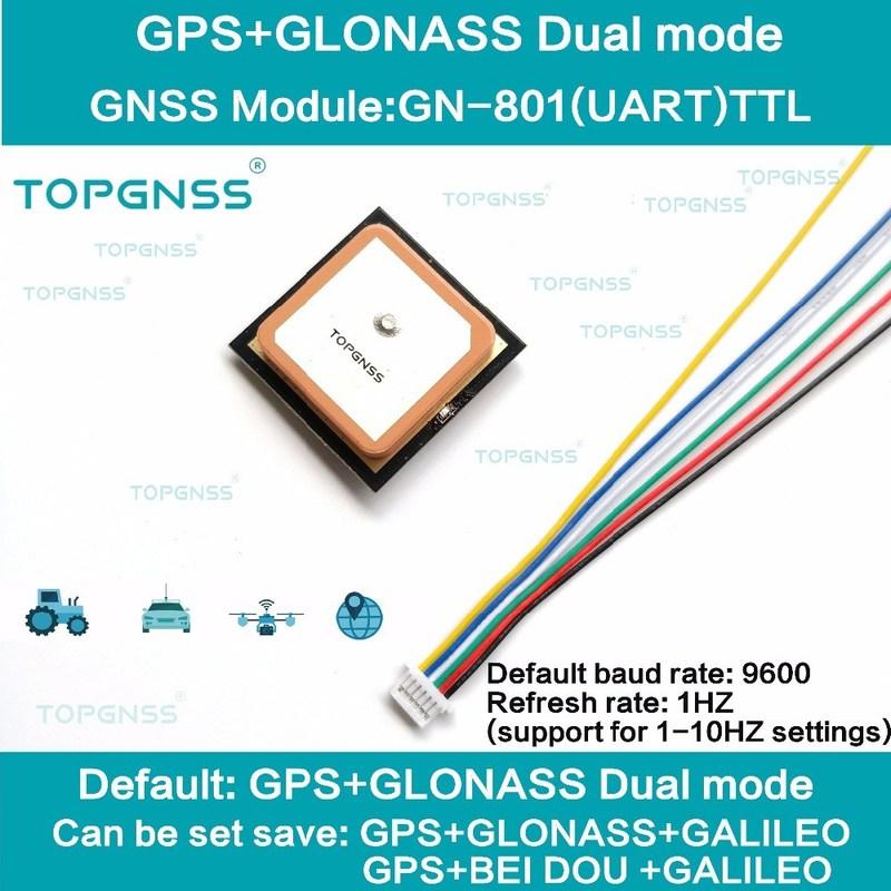 GN-801 Modulo GNSS TTL UART GPS GLONASS modalità doppia M8n Modulo GNSS Ricevitore Antenna, FLASH integrato, NMEA0183 GN801 TOPGNSS