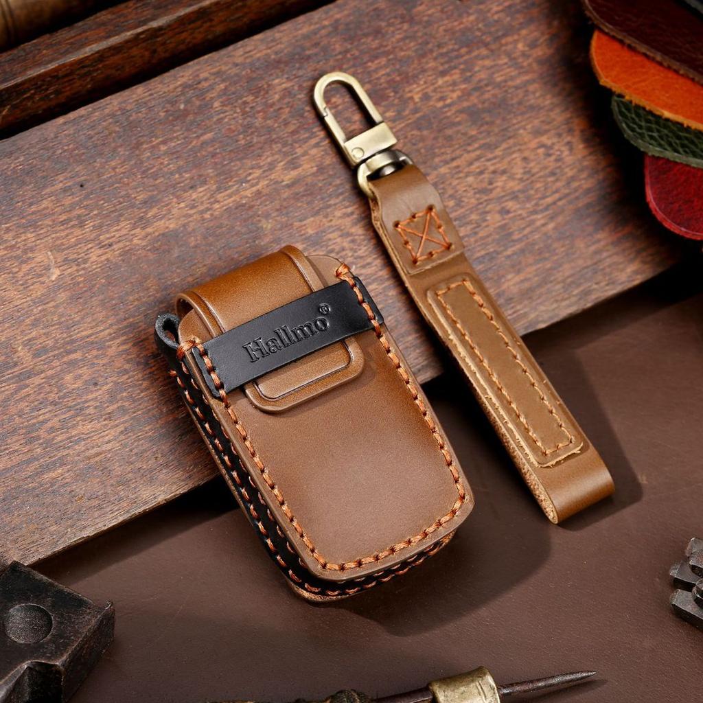 Genuine Leather Auto Key Fob Cover Case Housing Key Ring Fit For Honda Acura Rlx Rdx Mdx Ilx Tlx Cdx Auto Key Fob Auto Accessories With 4 Bottons