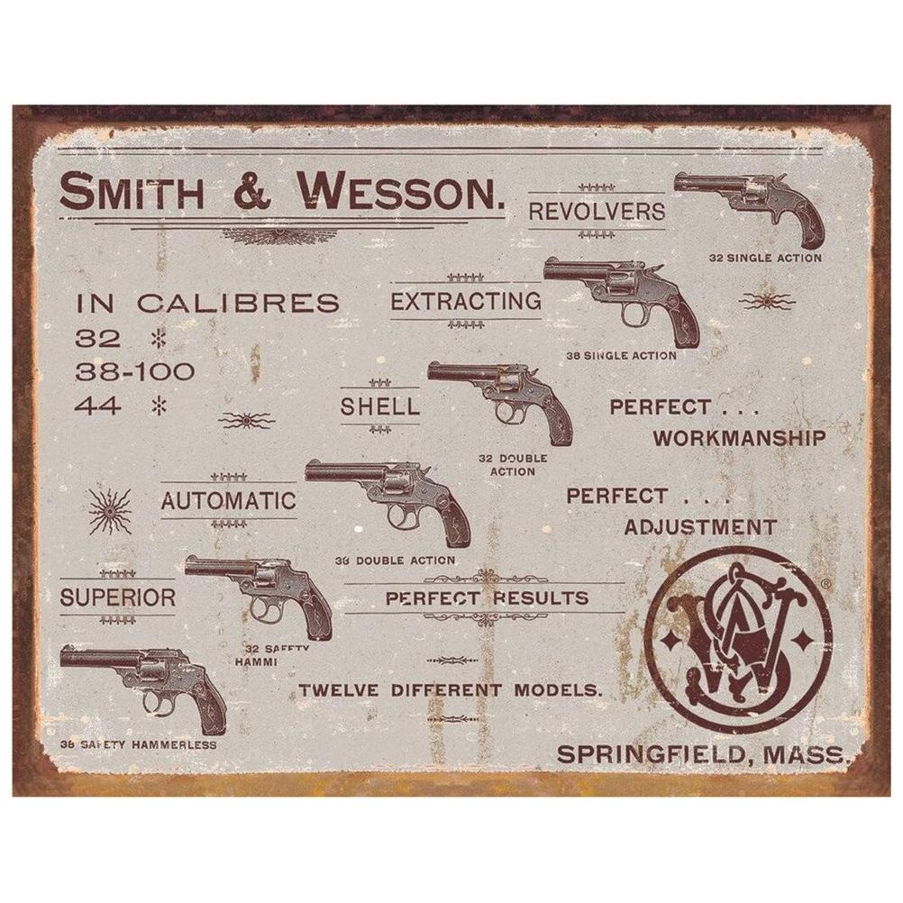 HD New Pistol Metal Tin Signs Ruger Smith Wesson Vintage Poster For Cafe Garage Bar Club Man Cave Art Wall Decorative Paintings