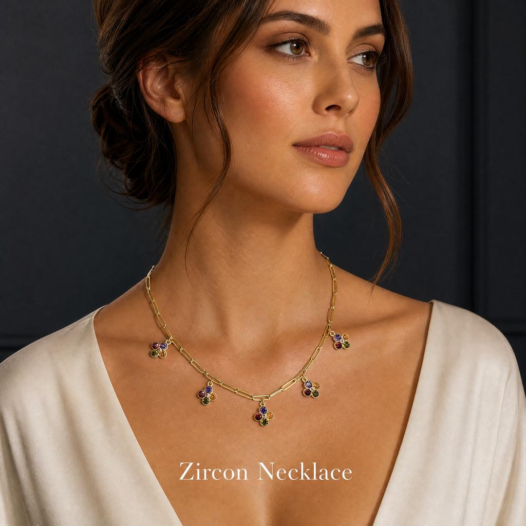 Custom ZMJ Logo Trendy Four-Leaf Clover Pendant Necklace 14K Gold Plated Copper Link Chain Fine Jewelry Women's Gift ODM