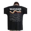 Wassup Heods Short-Sleeved T-shirt Men's Country Trendy Ins Summer Heavy Weight American Style Loose Round Neck Couple Pure Cotton