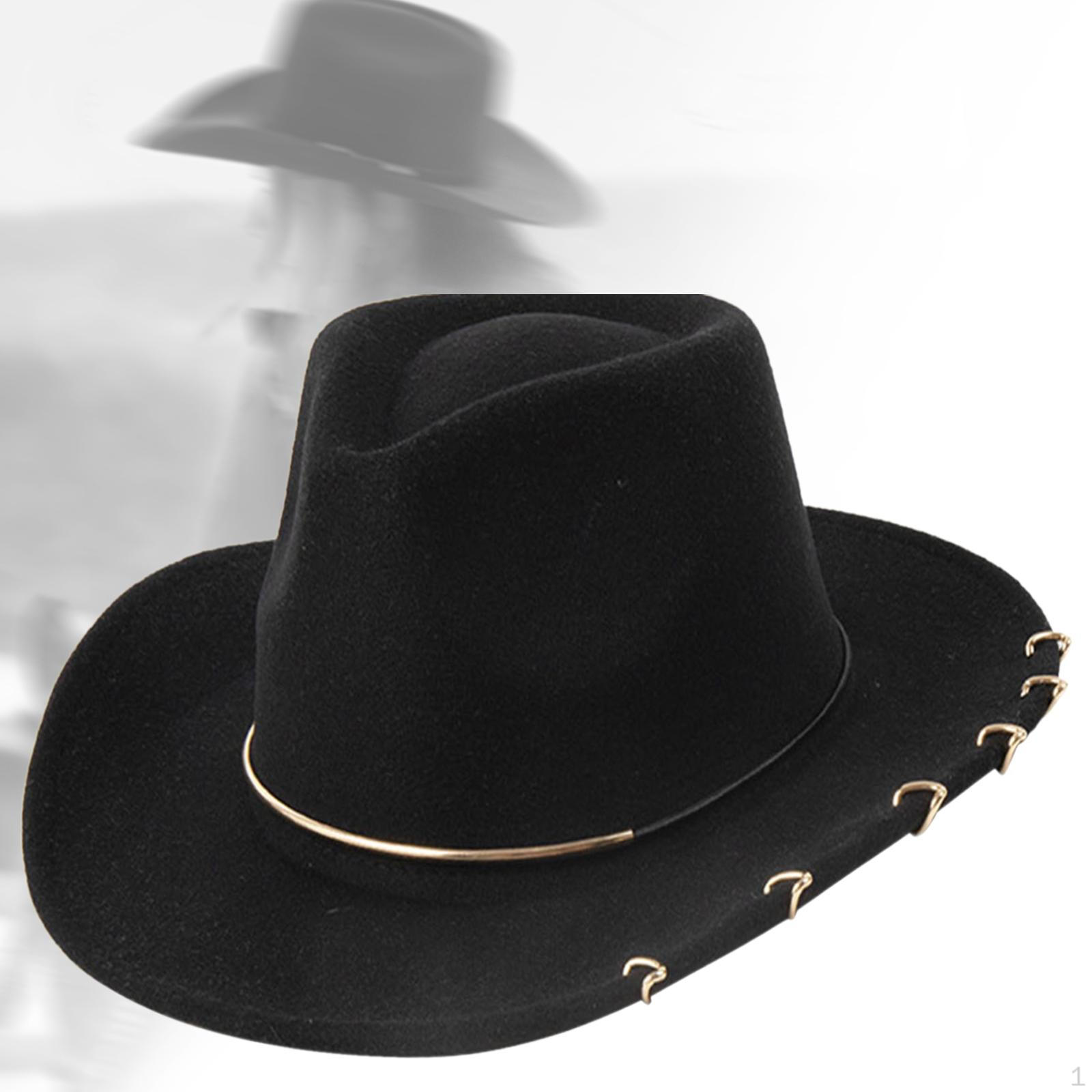 Ковбойская шляпа Ковбойский Мужской Костюм Аксессуар Фото Кепка Джаз для Вечеринки Пешего Туризма Осень Black