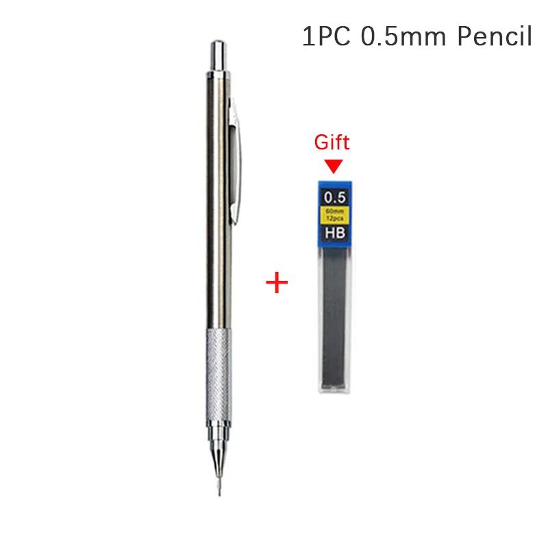0.3 0.5 0.7 0.9 1.3 2.0mm Mechanical Pencil Set Full Metal Art Drawing Painting Automatic Pencil with Leads Office School Supply KTY