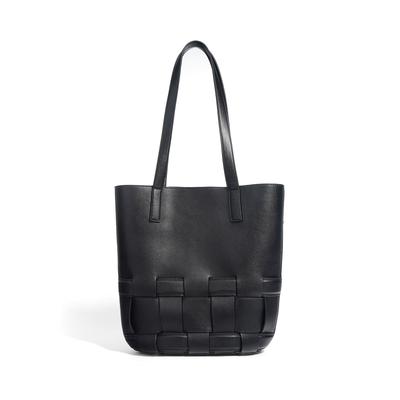 New Niche Woven Cowhide Tote Bag Fashionable Hollow Handbag Large Capacity New Casual Shoulder Armpit Bag