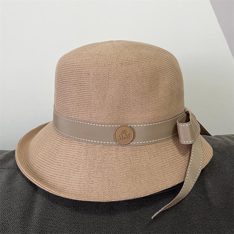 Fisherman's Hat Lady Spring and Autumn Travel British Top Hat Fashion Casual Versatile Knitted Basin Hat Shows Small Face