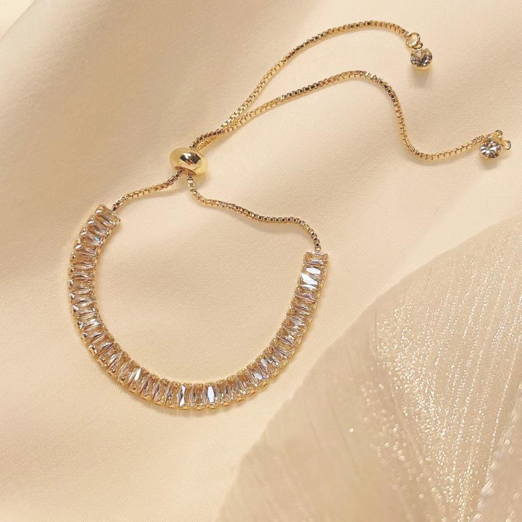 Women Gold Four Leaf Clover Bracelet Adjustable Delicate Bangle Wedding Party Jewelry Gift