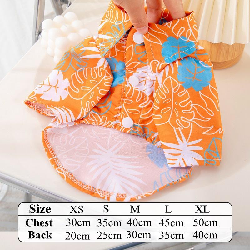 

Dog Shirts Summer Dog Clothes Hawaiian Style Pet Beach Fashion Puppy Vest Coconut Print Cat Shirt Chihuahua Yorkies Pet Clothes XS помаранчевий