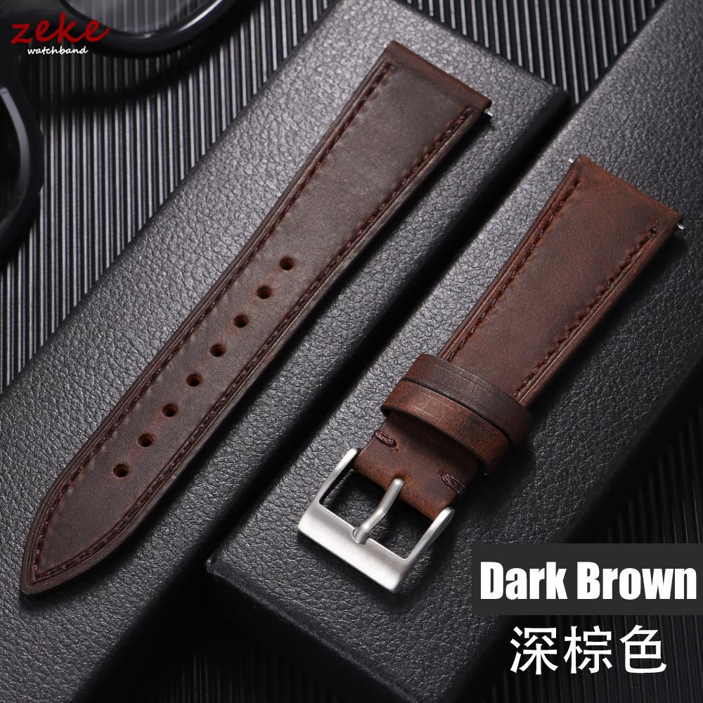 Quick Release Vintage Retro Genuine Leather Watch Band 18mm 20mm 22mm 19mm 21mm 24mm Crazy Horse Men Women Straps Watch Bracelet