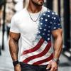 US Amerika Jahresjubiläum Patriotische T-Shirts für Männer Amerikanische US-Flagge Adler T-Shirt Kurzarm T-Shirt 3D Druck