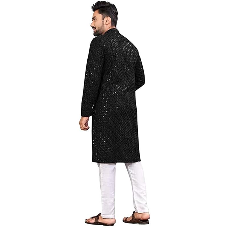 LookMark Present Men's Pure Rayon Chikankari Sequins Kurta||Men's Chikankari Purple Coloured Kurta|| AZ-LM-OG-Kurta 11 P