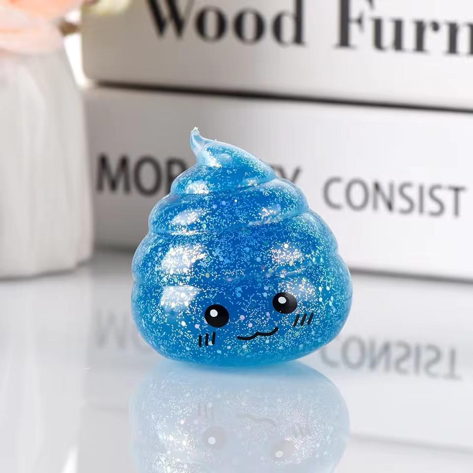 Novelty Squishy Poo Stress Ball Squishies Toys Glitter Funny Stretch Squeeze Fidget Toys For Adults Fool'S Day Prank Gift