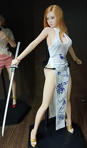 

[TOYBARJAPAN] 1/6 аксессуары для фигурок/синий цветок белый супер сексуальный красивый Cheongsam (не входит в тело, голову и обувь)