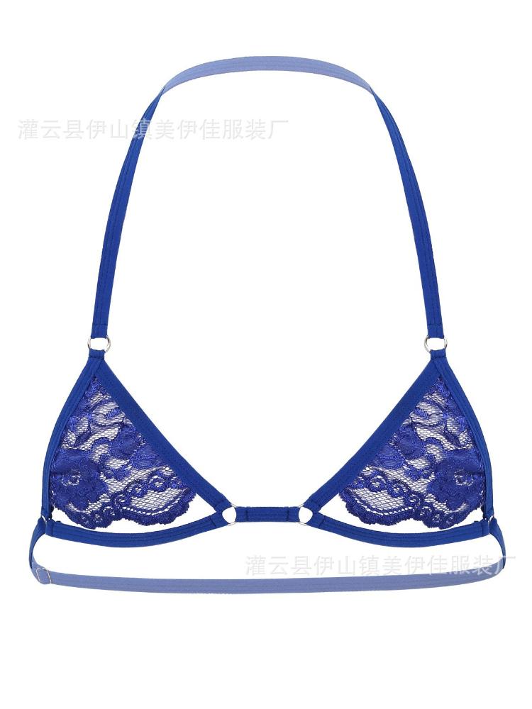 Men Sissy Lace Hollow Cup Mini Bra Sheer Bralette Tops Crossdresser Underwear Pseudo-Girl Gay Strap Girly Halter Sexy Lingerie