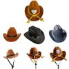 Small Cat Fabric Cowboy Cap for Halloween Pet Birthday Party Props Hat for Bichons Adjustable Strap Dogs Costume Hat
