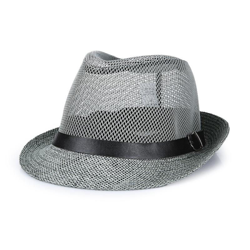 Hat Men's middle-aged and elderly summer linen sun hat Top hat Sunscreen hat Outdoor straw hat