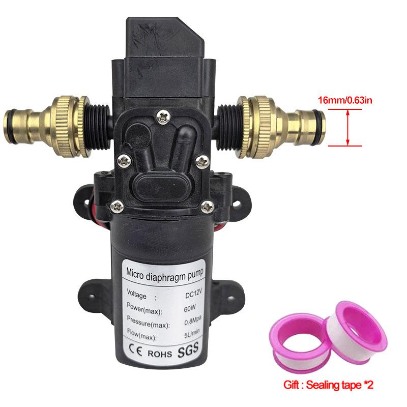 High Pressure Diaphragm Pump Mini Electric Self-priming Pump Water Washing Machine Pesticide Spraying,DC12V 120PSI 60W 5L/Min