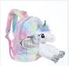 Toddler Kids Winter 3D Plush Unicorn Backpack Little Girls and Boys Kindergarten Shoulders Bags Baby Mochilas Kids Backpack