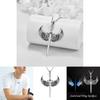 Punk Cross Wings Pendant Necklace With Geometric Alloy Chain For Men And Women