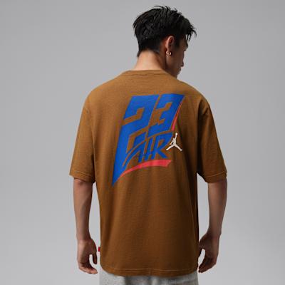 Jordan Brooklyn T Shirts Men s Light British Umber Crew Neck S