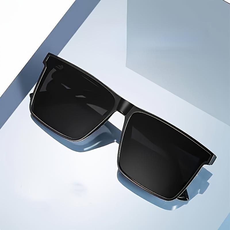 1pc Men'S Simple Black Square Fashion Glassesfor Men Women Outdoor Travel Driving Pography Prop
