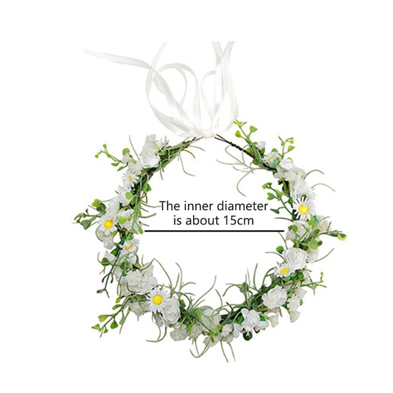 Breathable White Flower Crowns Tiaras Hairbands Romantic Sweet Gardland Women Wedding Hair Accessories