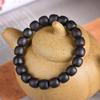 Myanmar Agarwood Beads Bracelet: Small Leaf Old-Style, Qinan Black Oil, Soft Hemp Silk, Coconut Scent, Wenwan Buddhist Prayer Beads.