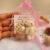 Pocket Hug Plush Bear Toy with Encouragement Card Mesh Bag Mini Positive Stuffed Bear Doll with Knitted Hat Inspirational Gift