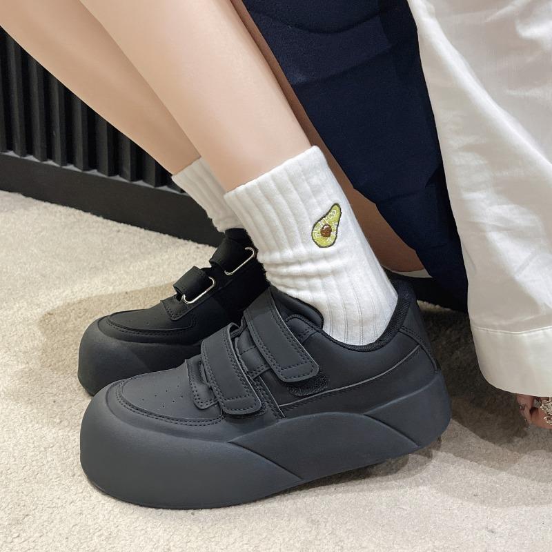 Shoes Autumn All-Match Casual Female Sneakers Round Toe Clogs Platform Flats Shallow Mouth Fall New Small Creepers Dress H
