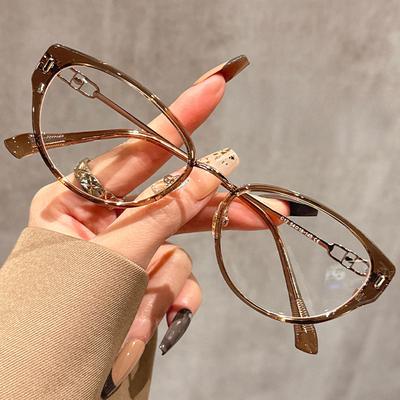 Stilvolle und vielseitige Brillen im Retro-Stil für Damen, Blaulichtfilterbrillen, Hochwertige Brillengestelle.
