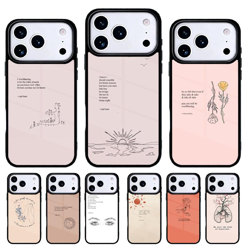 Minimal Aesthetics Phone Case for iPhone 17 Air 16e 15 14 13 Pro Max Back Cover for 12 11 Pro Coque