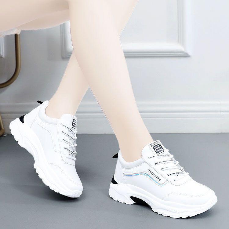 

Кроссовки женские с блестками маленькие белые туфли женские 2025 весна и осень дышащие новые корейские версии увеличивающие высоту дорожные туфли плоские кроссовки для бега 40 чёрный