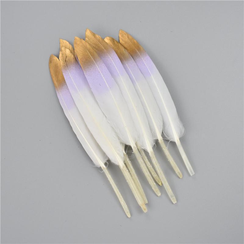 10-15cm/4-6inch Golden Powder Dipped Duck Feathers for Crafts Natural Feather Handicraft Accessories Diy Decoration