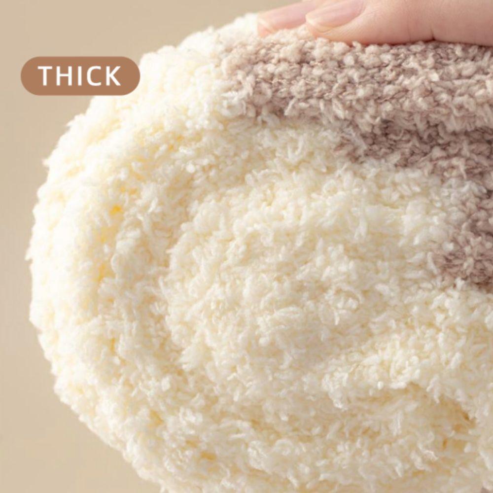 3Pairs Winter Floor Plush Socks Thickened Mid Tube Socks Women Coral Fleece Socks  For Female Men