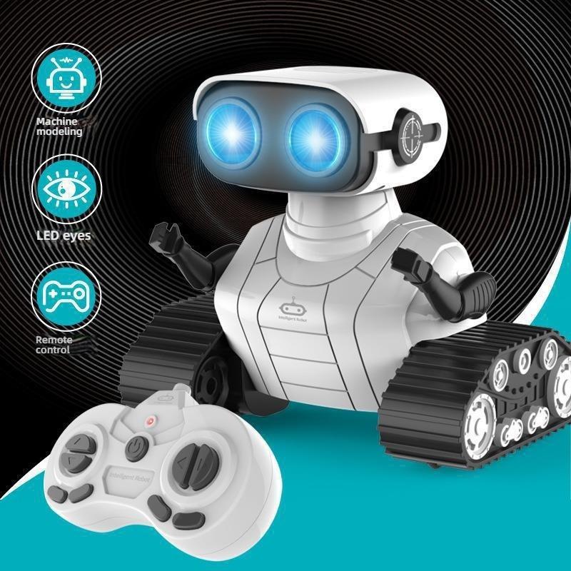 Rechargeable 2.4G RC Dancing Robot Toy LED Flashing Eyes Sound Light Effect Remote Control Robot for Kids Boys Girls