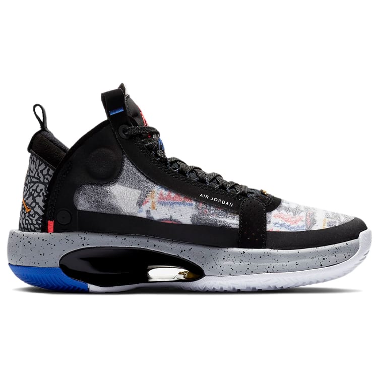 Jordan Air Jordan 34 Low EP Abriebfest Atmungsaktiv Mittelhohe Basketballschuhe Schwarz Weiß Unisex CZ7742-008
