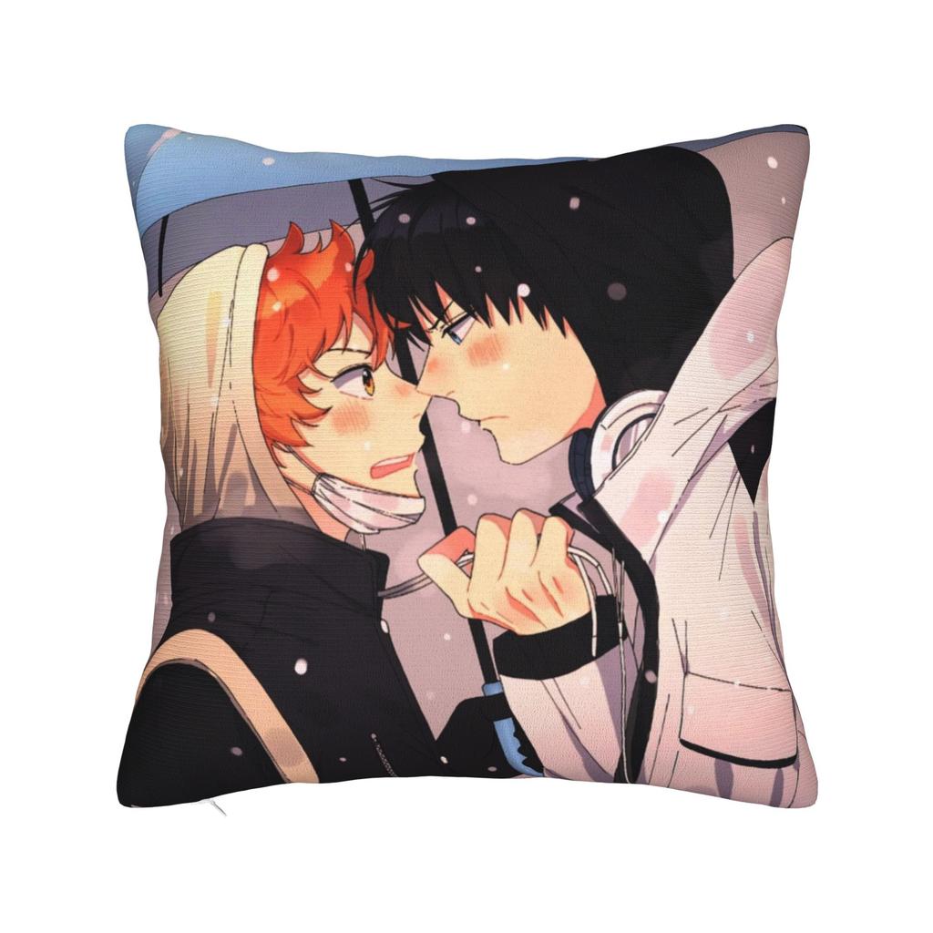 Anime Haikyuu Quadratische Kissenhülle Bokuto Volleyball Kissenbezug Toller Reißverschluss Dekorative Kissenhülle für Auto 18x18
