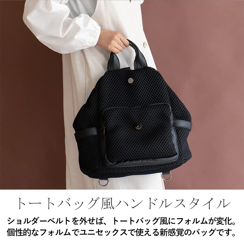 VITAFELICE Women's Mesh 3-Way Mini Backpack (ubb-sp-0279) (Black)