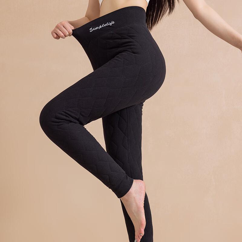 Lonsa Women's Fleece-Lined High-Waist Wool-Interlayer Thermal Leggings