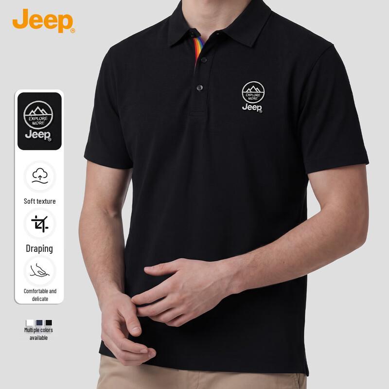 Jeep Herren-Poloshirt mit kurzen Ärmeln aus Seidenmischung