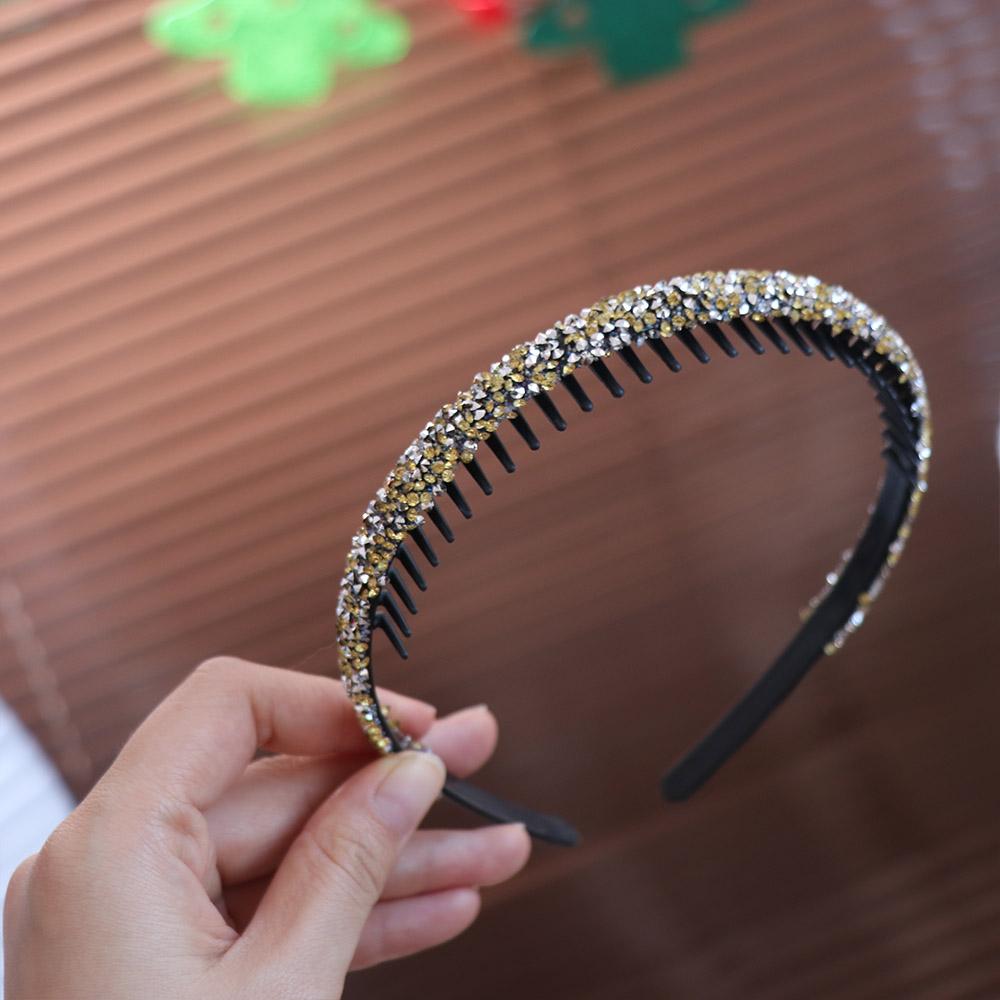 With Toothed Rhinestone Headband Shiny Hair Hoop Vintage Thin Hairband  Make Up