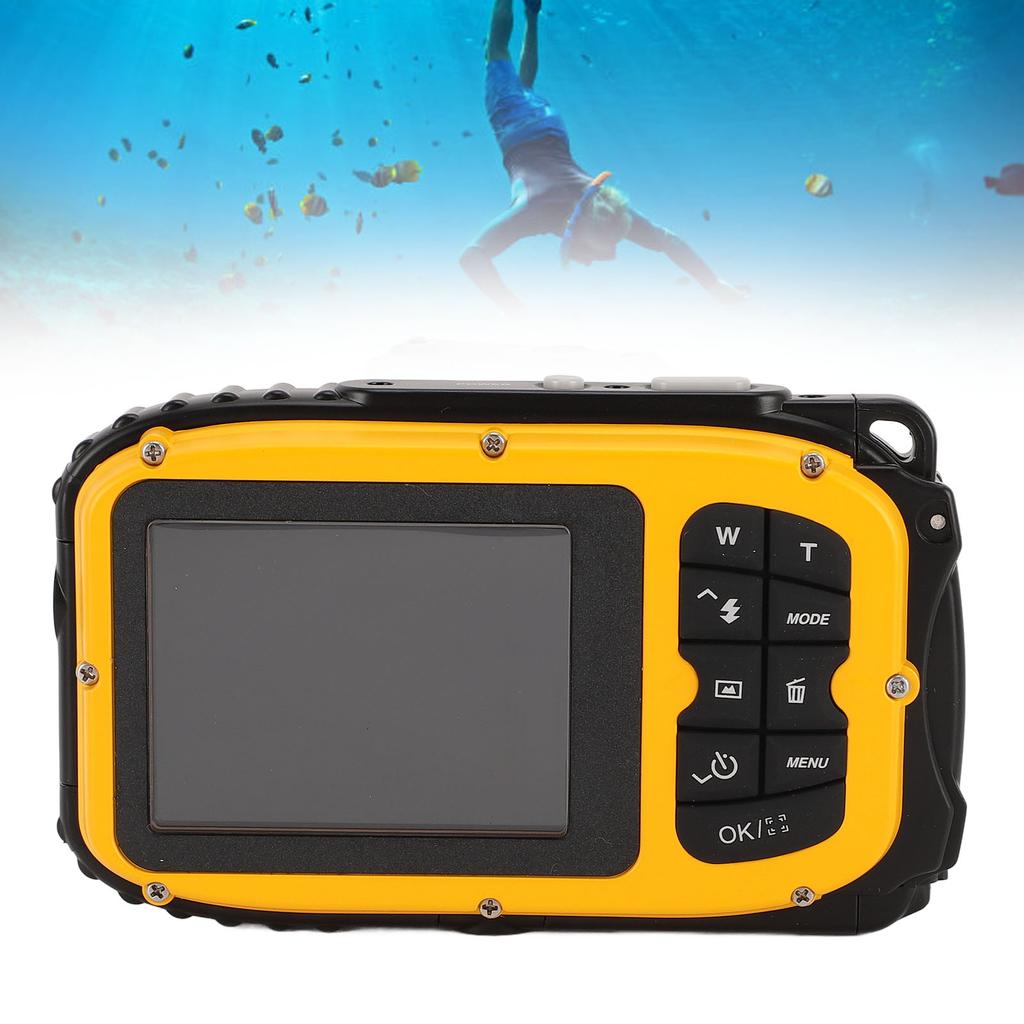 Diving Camera 1080P 48MP Anti Shake 5m Water Proof Underwater Camera with 2.4 Inch Color Screen 32G Memory Card Autofocus 630mAh Face Recognition