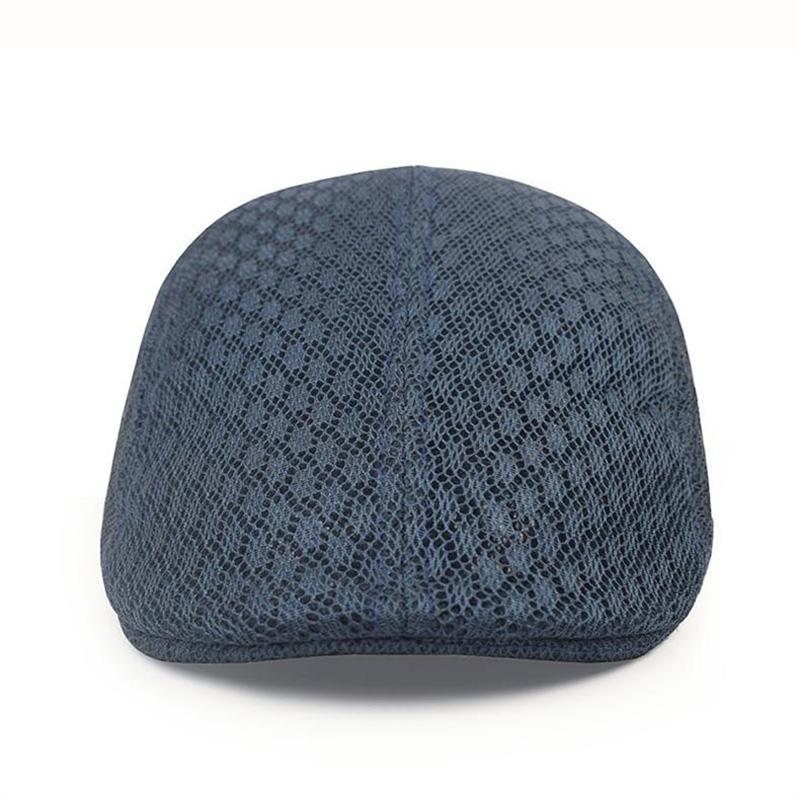 Men Breathable Mesh Flat Cap Summer Ivy Cap for Elderly Men Vintage Gatsby Hat Outdoor Work Sun Cabbie Cap Driving Newsboy Cap