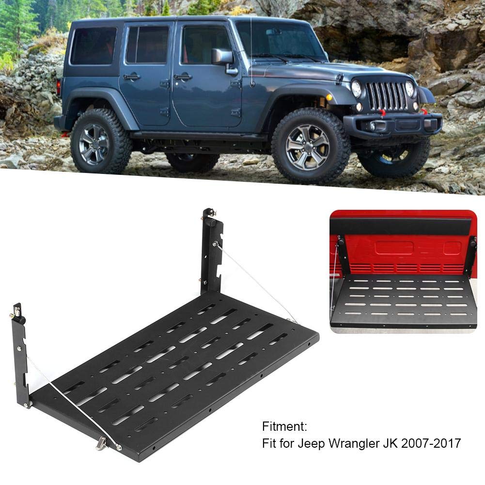 Folding Tailgate Table Trunk Cargo Shelf Storage Bracket for Jeep Wrangler JK 2007-2017